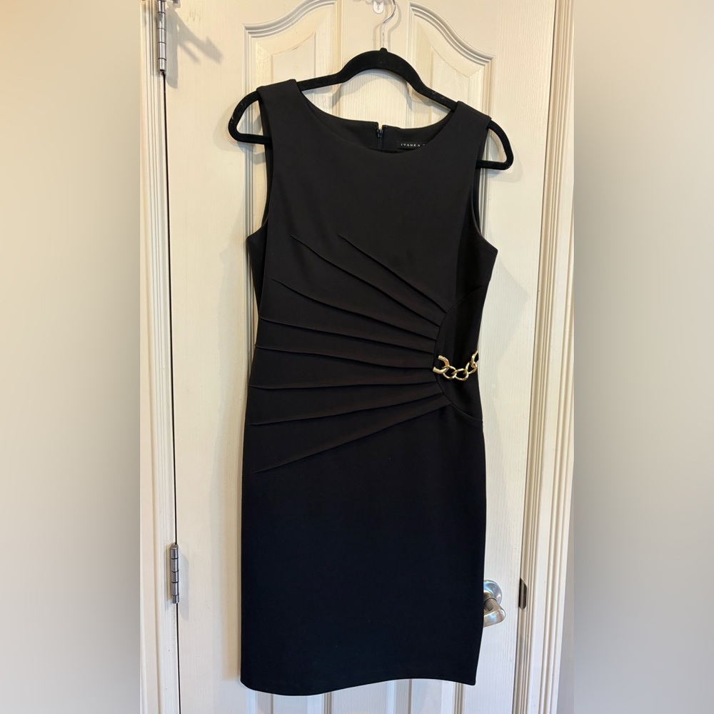 Ivanka Trump Black Dress with Gold Chain Detail